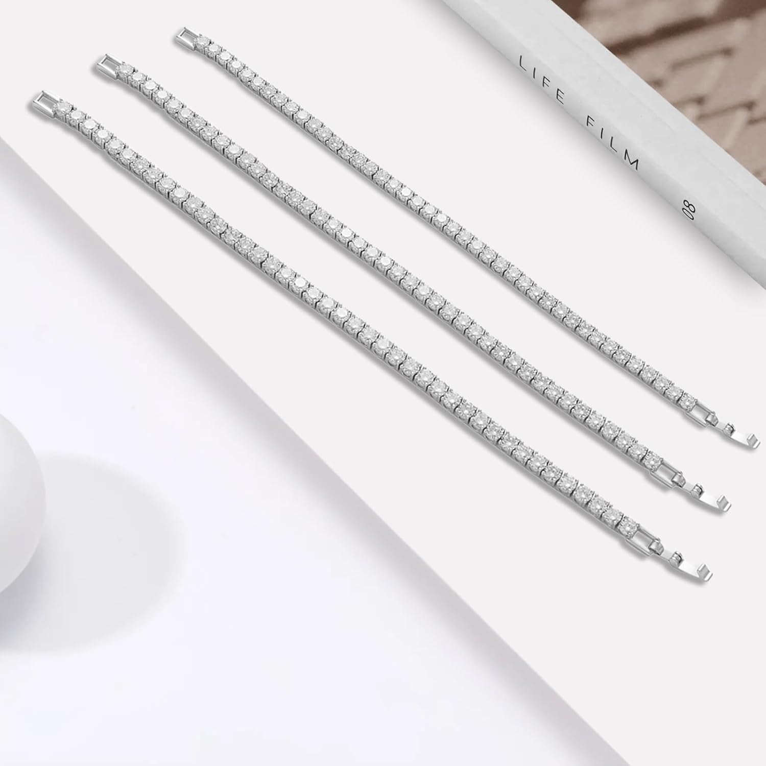 Adjustable Tennis Bracelet for Women - 14K Gold/White Gold Plated Bracelets