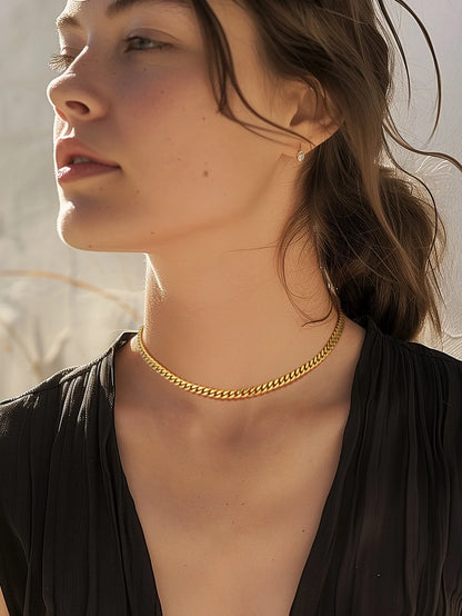 Mens Chains Cuban Link Necklaces 28 Inch 18K Gold Plated Neck Chain Mens Gifts for Dad