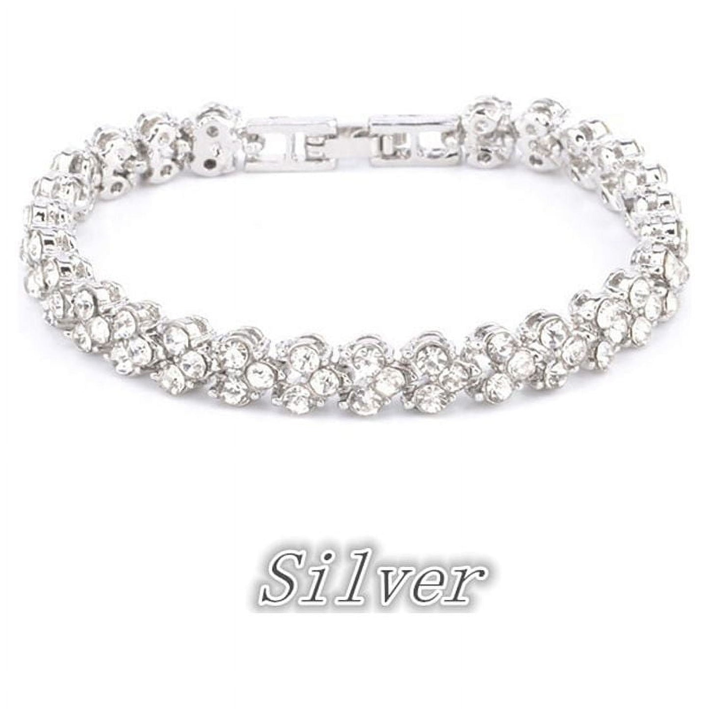 Fashion 925 Sterling Silver Crystal Diamond Bracelets Gifts Roman Style Woman