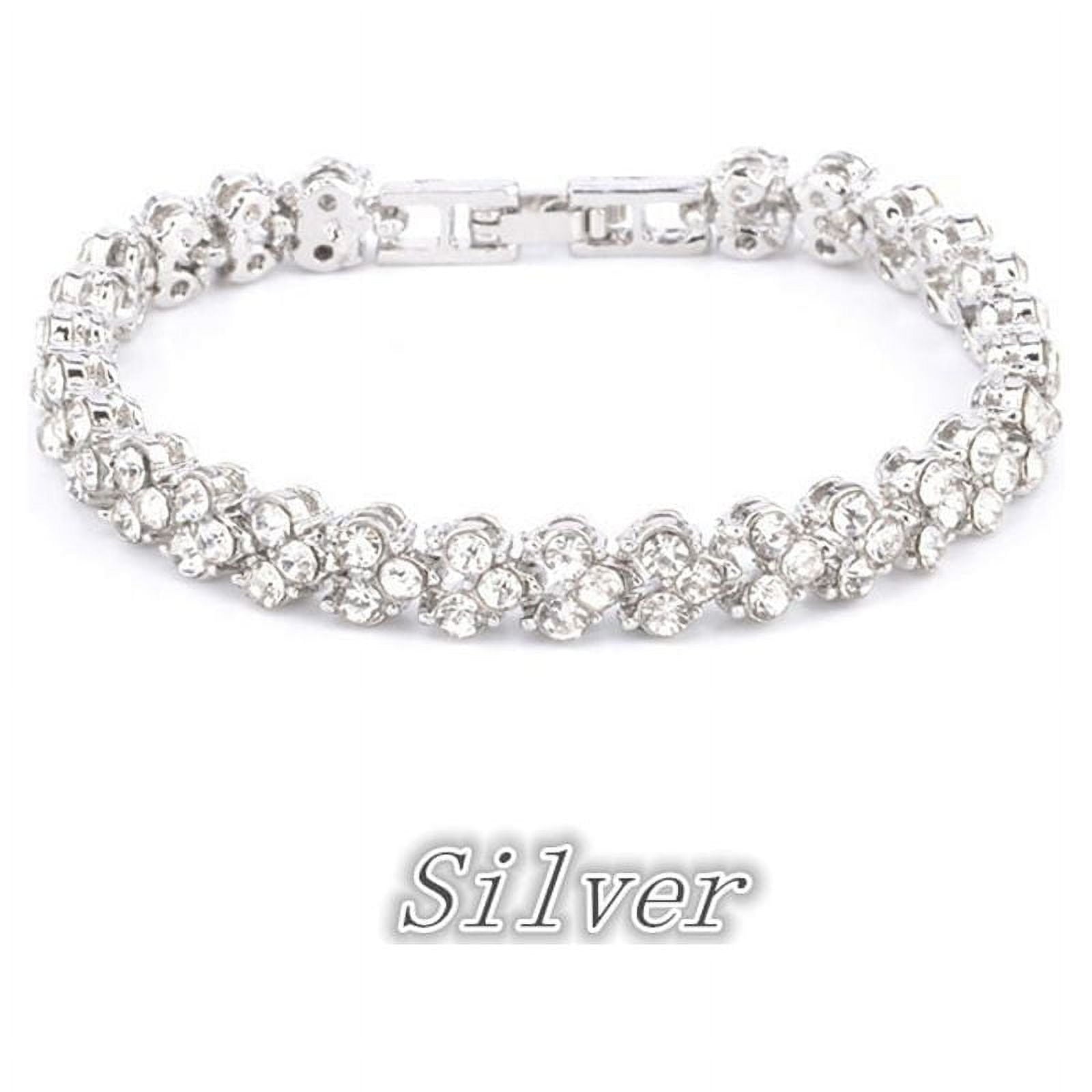 Fashion 925 Sterling Silver Crystal Diamond Bracelets Gifts Roman Style Woman