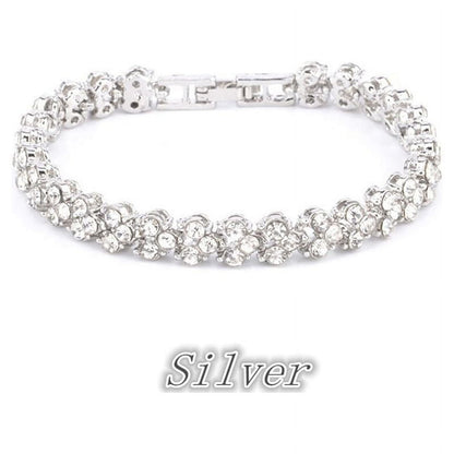 Fashion 925 Sterling Silver Crystal Diamond Bracelets Gifts Roman Style Woman