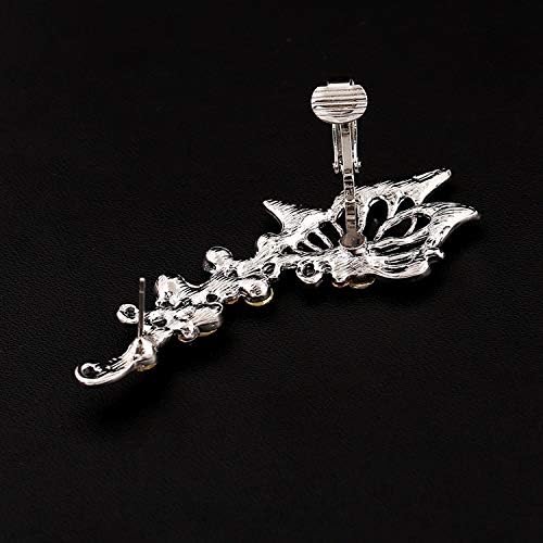 2PCS Ear Cuff Crawler Earrings for Women, Crystal Butterfly Elven Ear Cuffs Hypoallergenic Piercing Ear Cuff Earrings