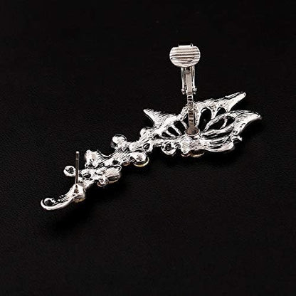 2PCS Ear Cuff Crawler Earrings for Women, Crystal Butterfly Elven Ear Cuffs Hypoallergenic Piercing Ear Cuff Earrings