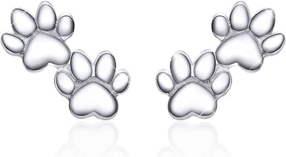 925 Sterling Silver Stud Earrings Hypoallergenic Cute Animal Butterfly Cat Paw Flower Fairy Mermaid Earrings for Women Jewelry