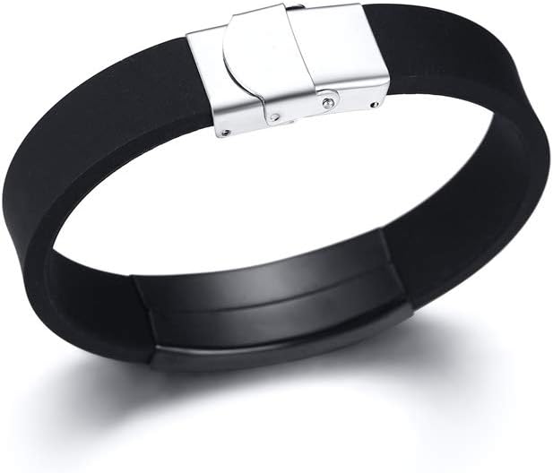 Valentines Day Gift for Husband : to My Husband Gift from Wife I Will Keep Choosing You Love Quote Engraved Personalized Handsome Black Silicone Bracelet Wristband for Him, Gift from Wife
