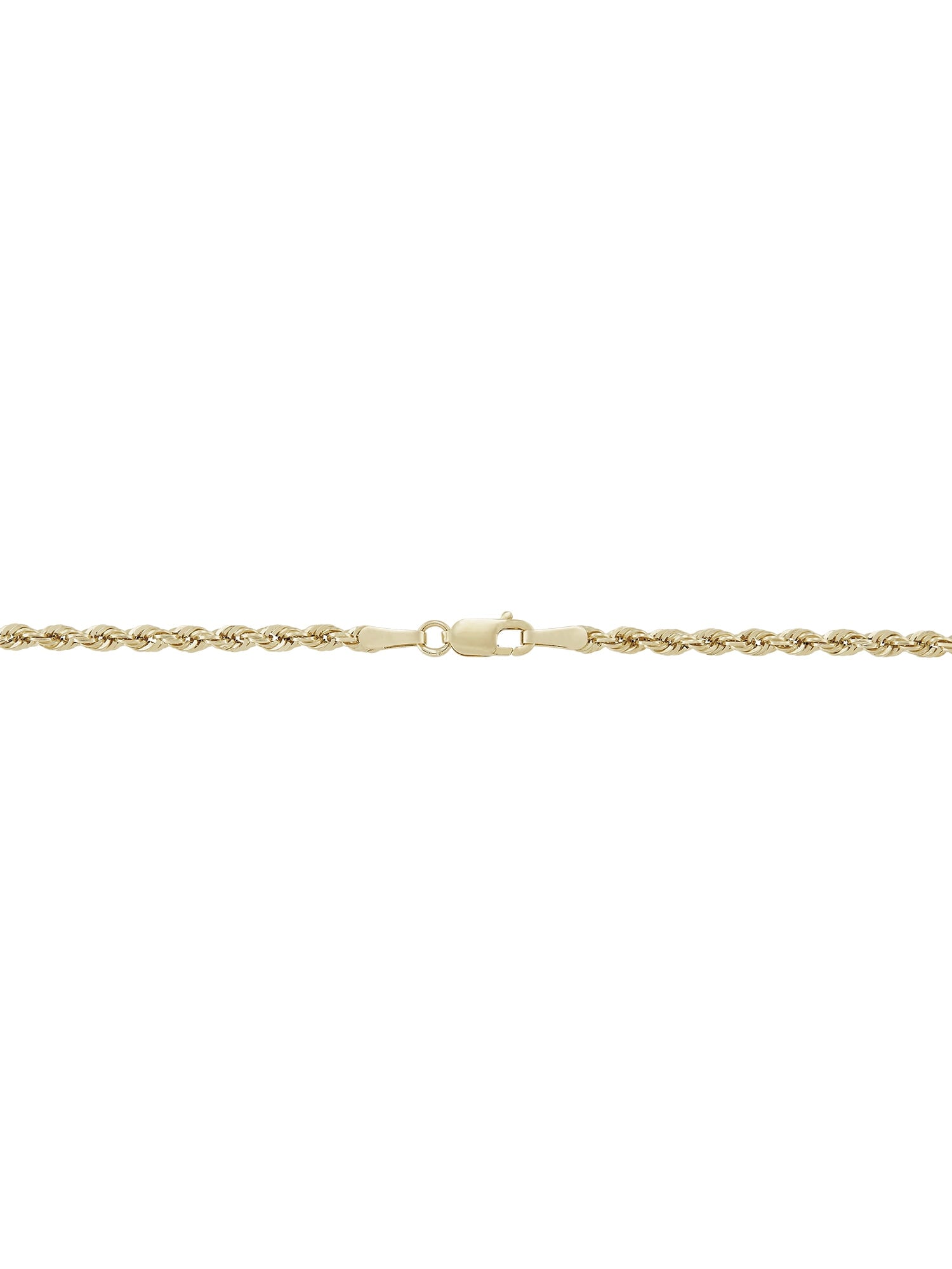 Cubic Zirconia Cross Rope Bracelet in 10K Yellow Gold, 7.5"