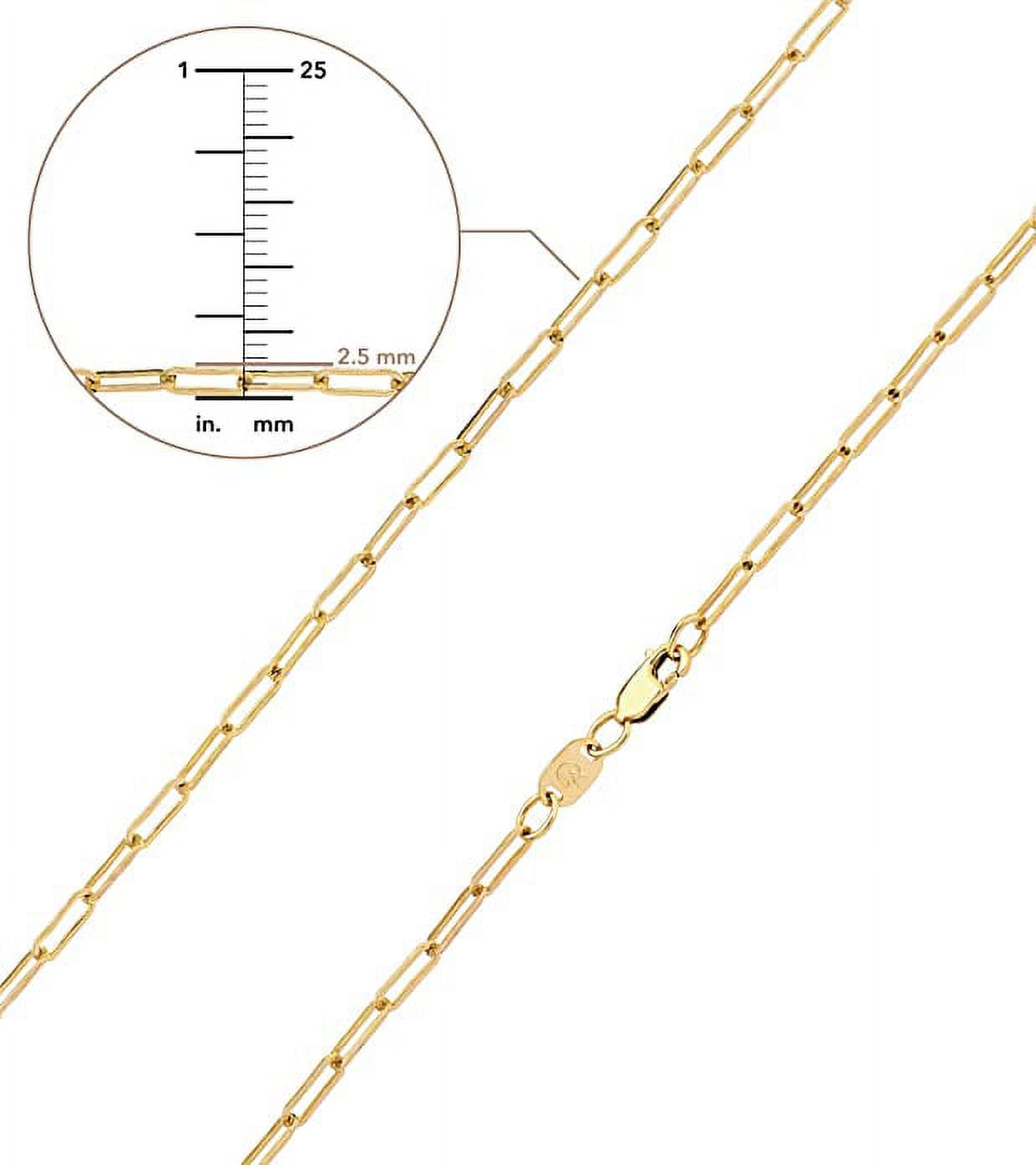 Gold Chain Necklace Collection - 14K Solid Yellow Gold Filled Paper Clip Link Chain Necklaces for Women and Men with Different Sizes (2.0Mm, 2.5Mm)