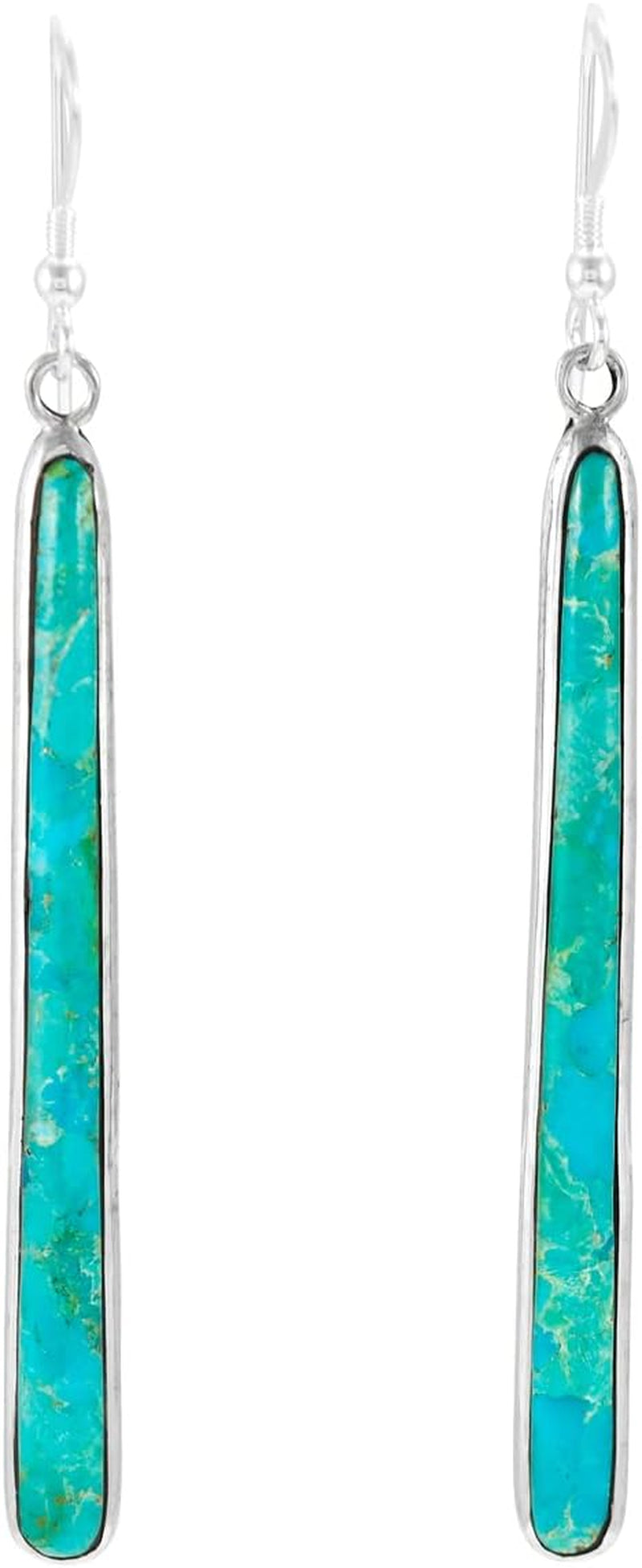 Turquoise Earrings 925 Sterling Silver & Genuine Gemstones