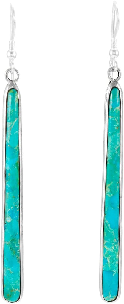 Turquoise Earrings 925 Sterling Silver & Genuine Gemstones