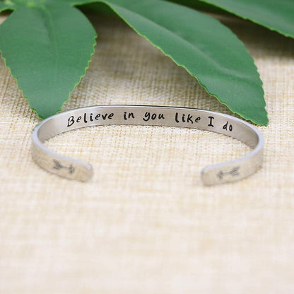 Bracelets for Women Personalized Inspirational Jewelry Mantra Cuff Bangle Friend Encouragement Gift for Her