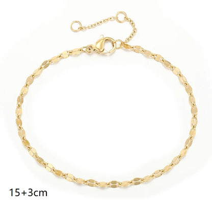 Popular Vintage Bracelet 18K Gold Plated Chain Stainless Steel Waterproof Handmade Disc round Bracelet for Women