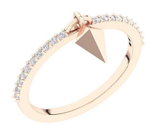 Anniversary Wedding Ring 14K Rose Gold I1 G 0.20 Carat Natural Diamond Prong Set