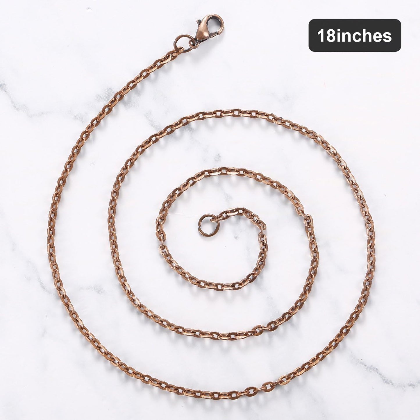 24 Pack Antique Red Copper Cable Chain Necklace Twisted Link Chain for Jewelry Making(18 Inch)