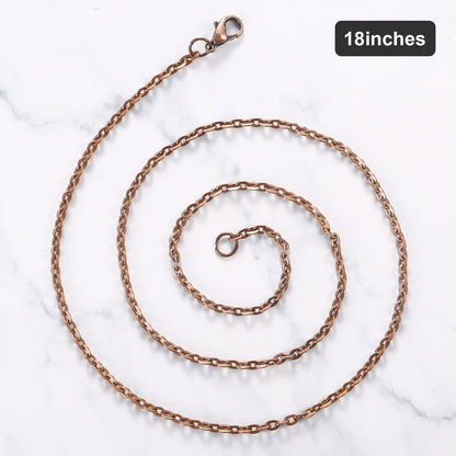 24 Pack Antique Red Copper Cable Chain Necklace Twisted Link Chain for Jewelry Making(18 Inch)