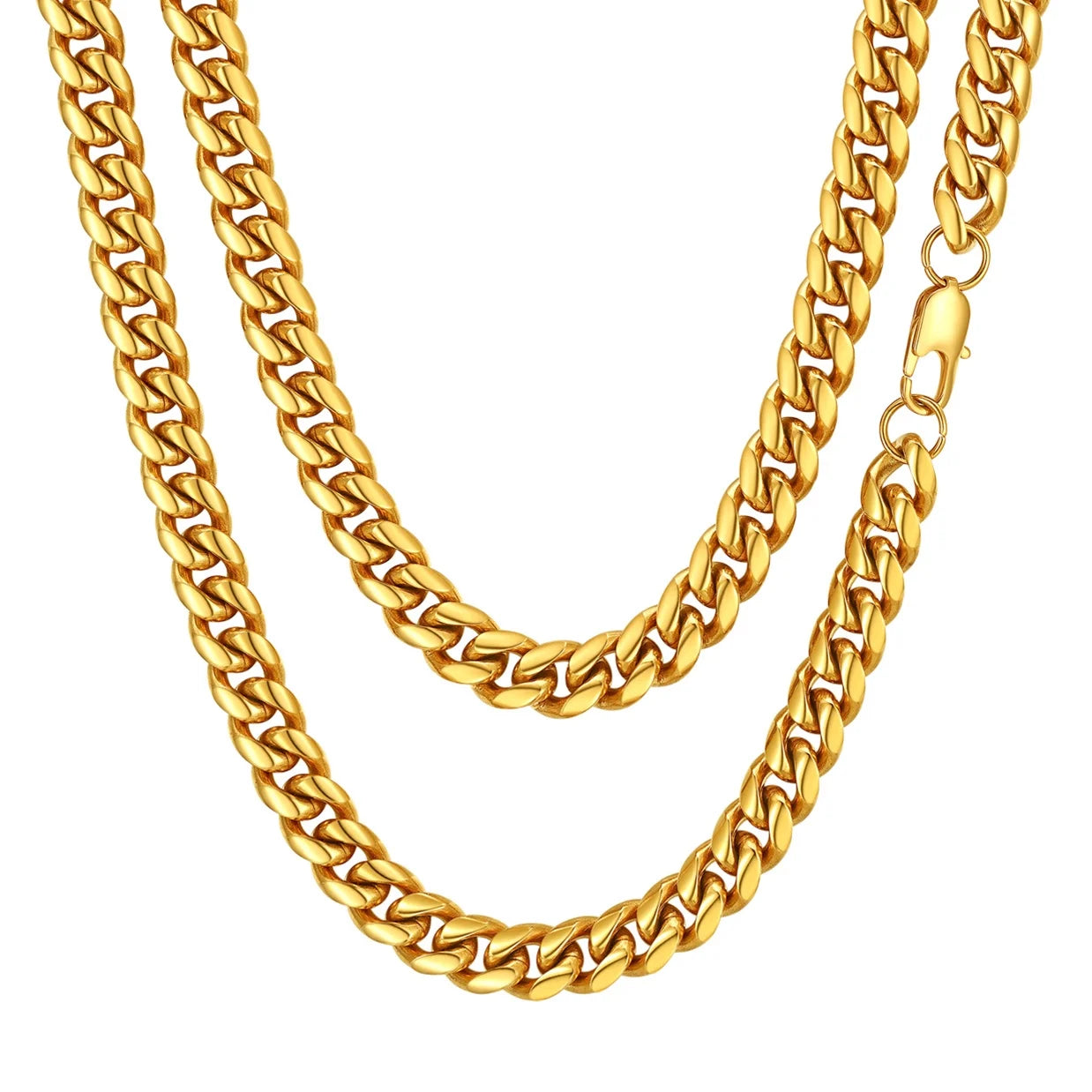 Mens Chains Cuban Link Necklaces 28 Inch 18K Gold Plated Neck Chain Mens Gifts for Dad