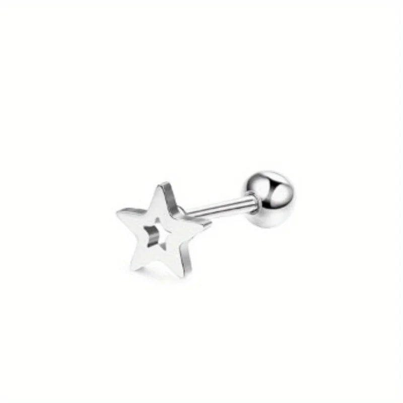 1Pc Cartilage Stainless Steel Piercing Jewelry 16G Earring Stud for Women Men Stylish Piercing Jewelry