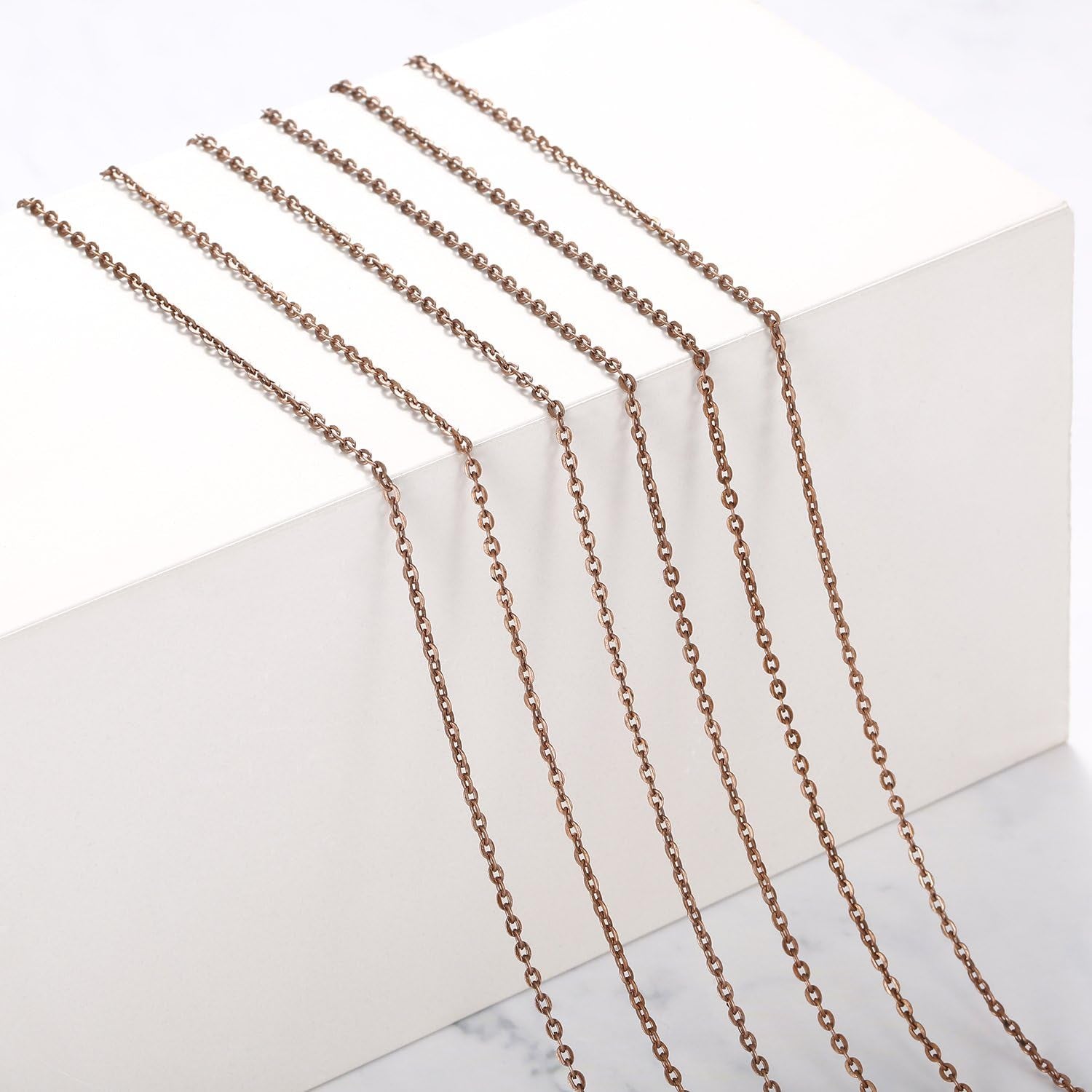 24 Pack Antique Red Copper Cable Chain Necklace Twisted Link Chain for Jewelry Making(18 Inch)