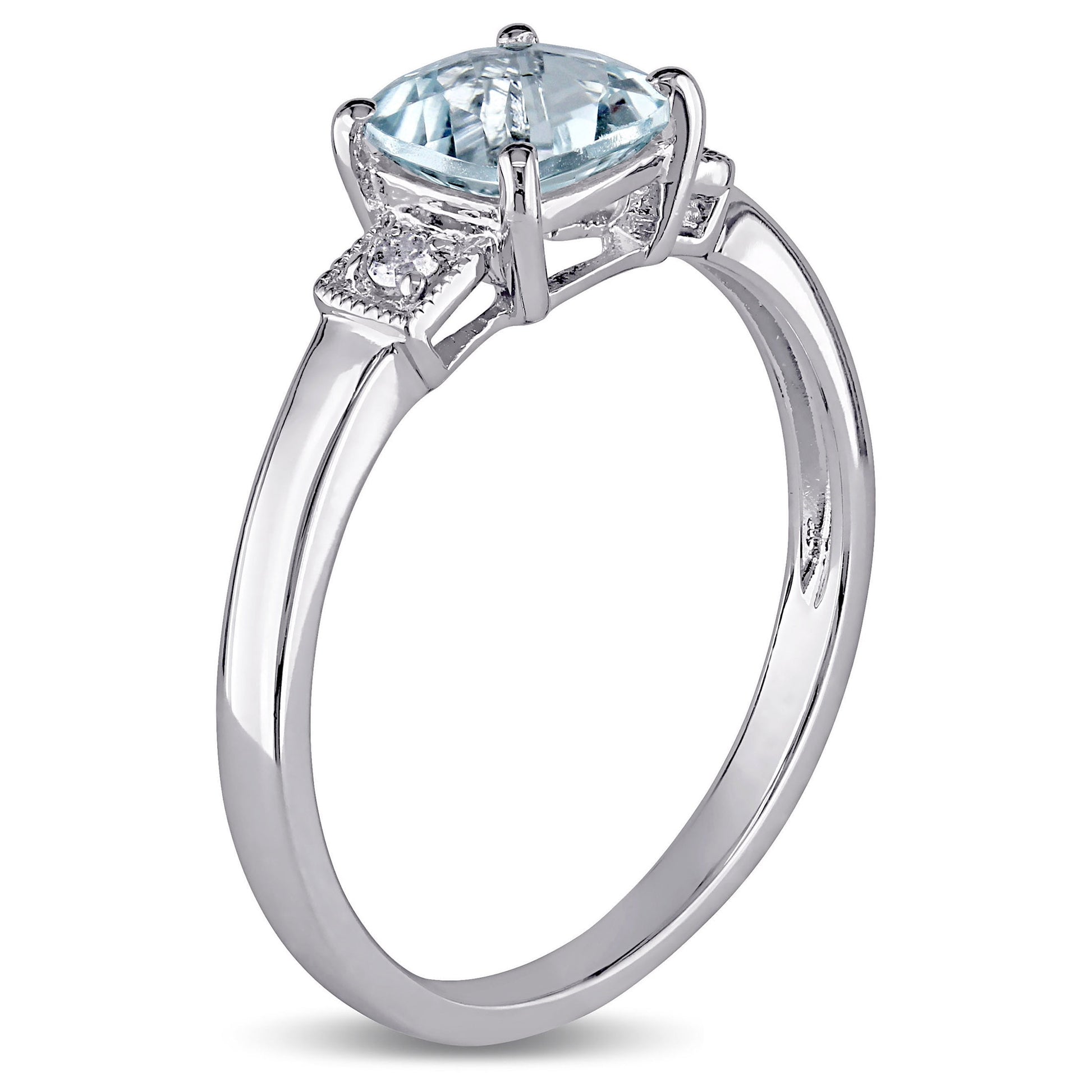 Women'S Aquamarine Sterling Silver Engagement Ring