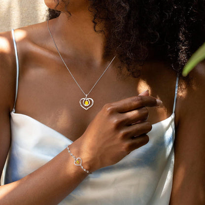 Heart Birthstone Necklace for Women Sterling Silver Genuine or Created Gemstone Forever Love Pendant Necklace Fine Jewelry Anniversary Birthday Gifts for Women Mom Wife