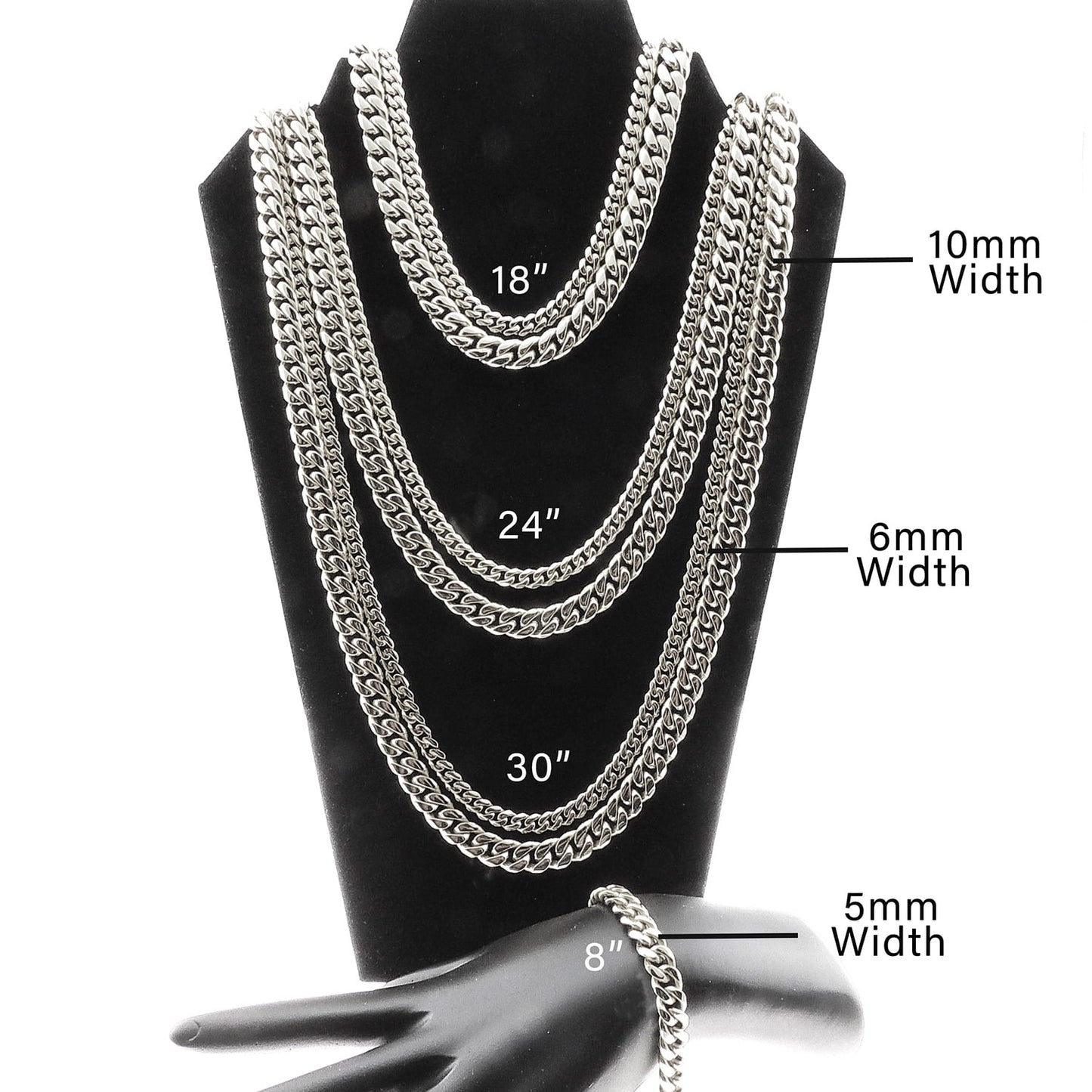Cuban Link Chain Necklace Gold Stainless Steel Hip Hop Men Women