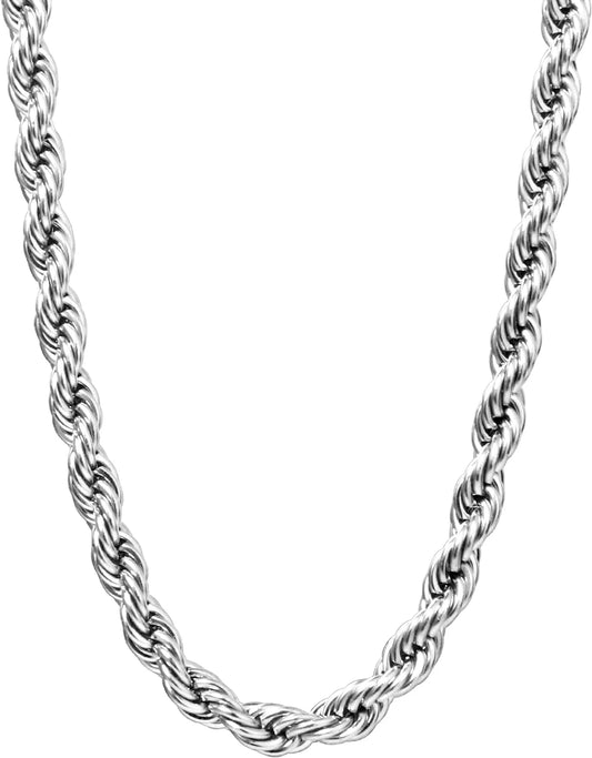 Gold Rope Chain for Men 2.5Mm 3Mm 4Mm 18K Gold Plated Stainless Steel Rope Chain Necklace for Mens Women