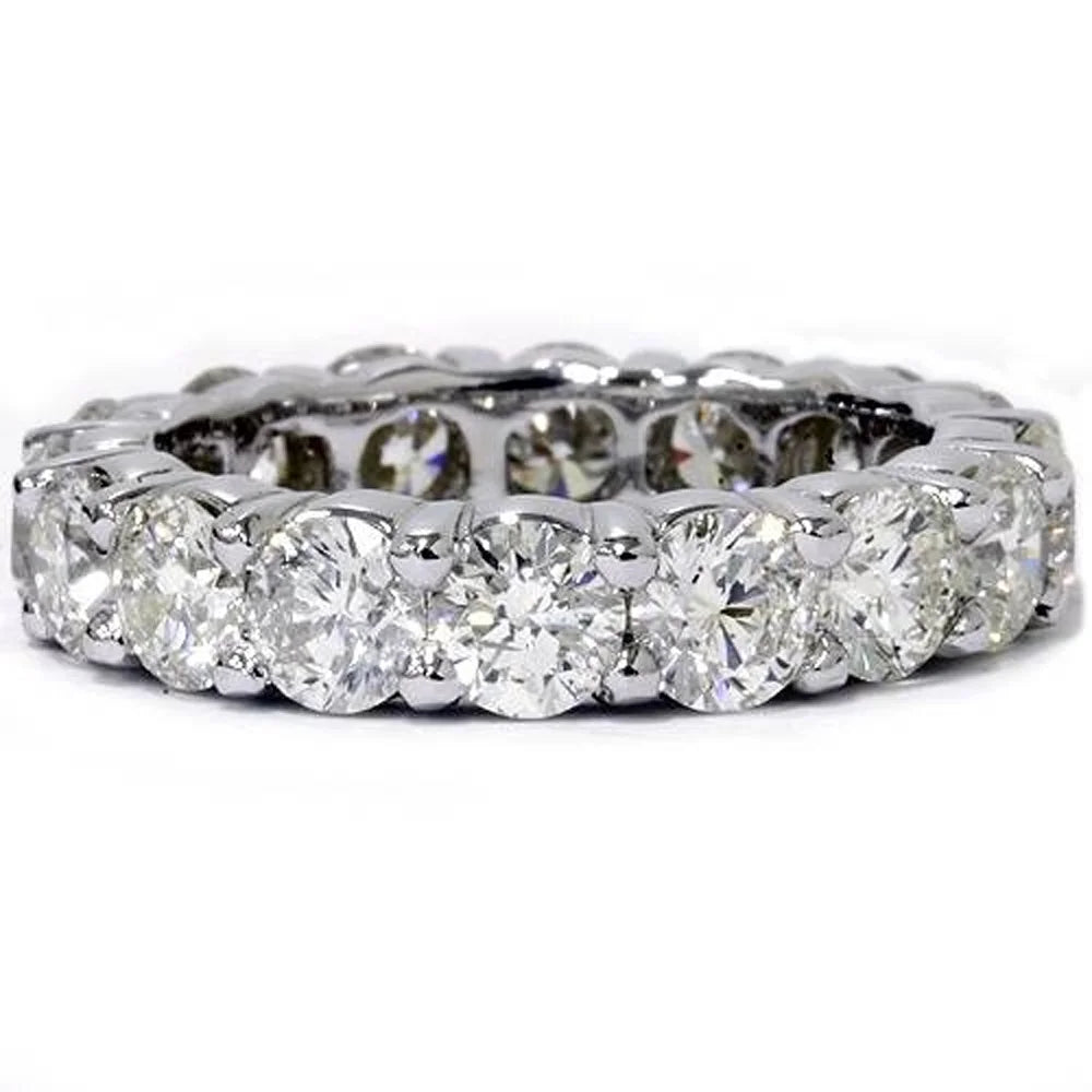 Pompeii 5Ct Prong Diamond Eternity Ring 14K White Gold Wedding Band (I-J,I2)