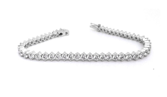 5.00 Ct Emerald and Diamond Tennis Bracelet, Sterling Silver Women'S Jewelry, Length 6-9 Inches