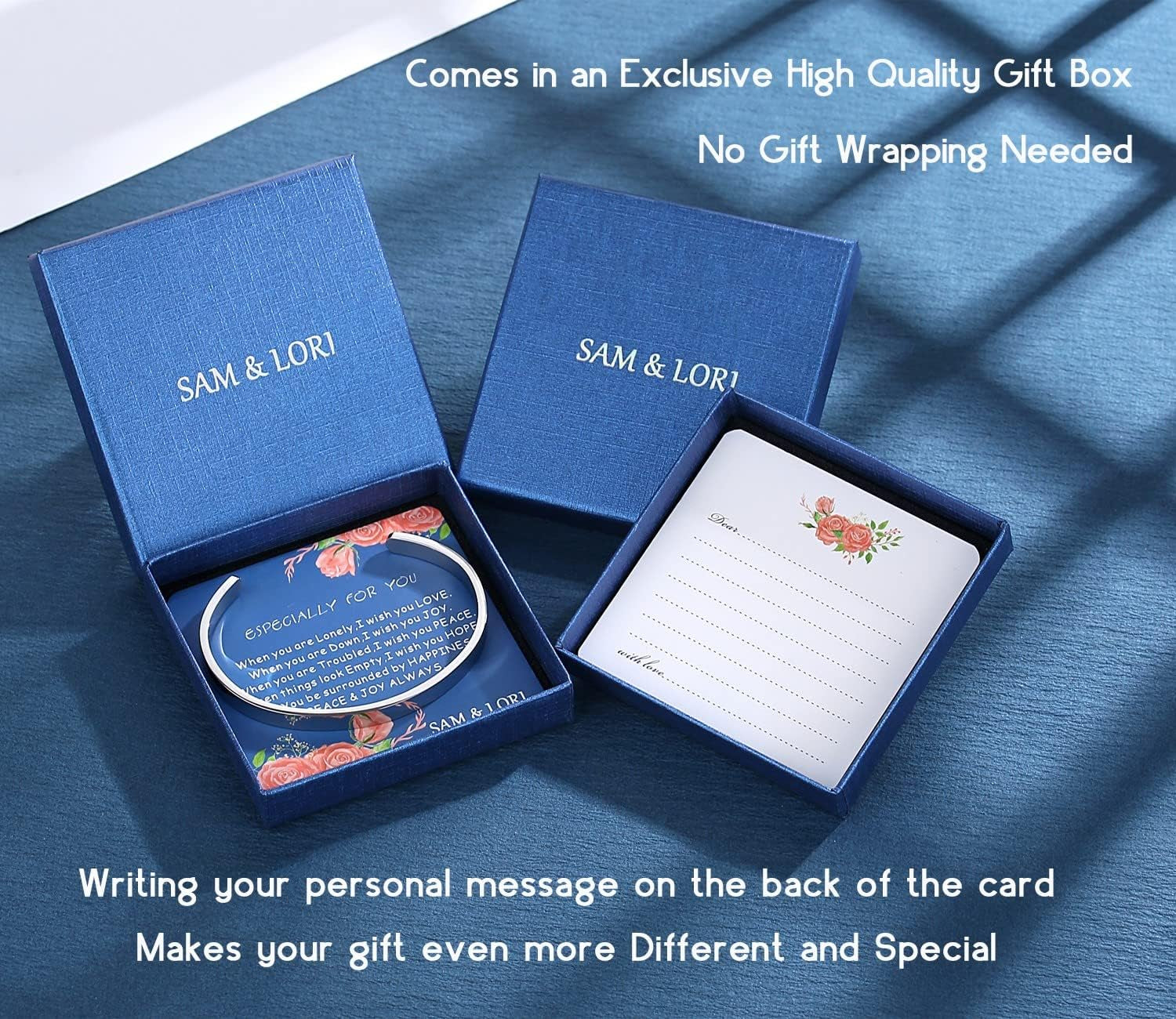 Personal Bracelets for Teens/Women-Inspirational Jewelry Gifts (Various Designs) for Daughter/Sister/Mom/Friends-Adjustable Bracelet in a Pretty Gift Box