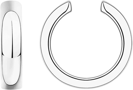 14K Gold Plated 925 Sterling Silver round Huggie Ear Cuff Gold Earrings for Women | Clip on Cartilage Cuff Earrings