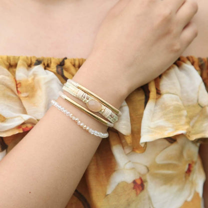 Leather Wrap Bracelets Crystal Beads Bracelet Boho Cuff Stone Charm Bracelets with Clasp Costume Jewelry for Women
