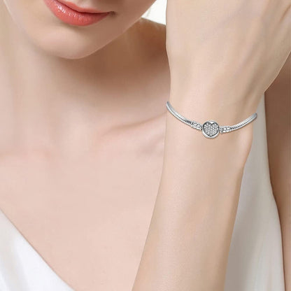 Snake Chain Charm Bracelets for Charm 925 Sterling Silver Jewelry Bracelet Fits Any Charm Gift for Women