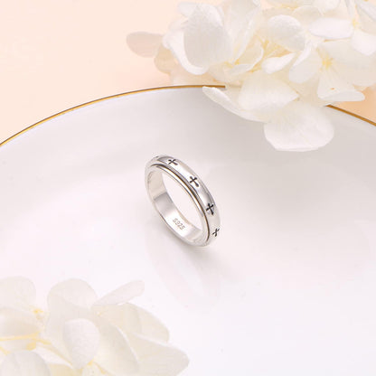 Spinner Rings for Anxiety,S925 Sterling Silver Fidget Anxiety Worry Relieving Boredom ADHD Autism Band Rings for Teen Girls