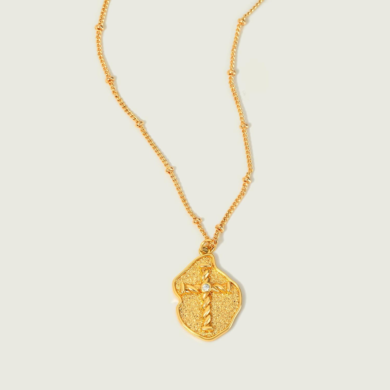 Dainty Gold Cross Necklace for Women - 18K Gold Plated Delicate Minimalist Cubic Zircon Cross Necklaces Cute Faith/Crucifix Jewelry Gift