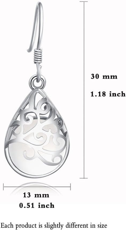 "Wishing Tree" 925 Sterling Silver Filigree Drop Dangle Earrings for Women
