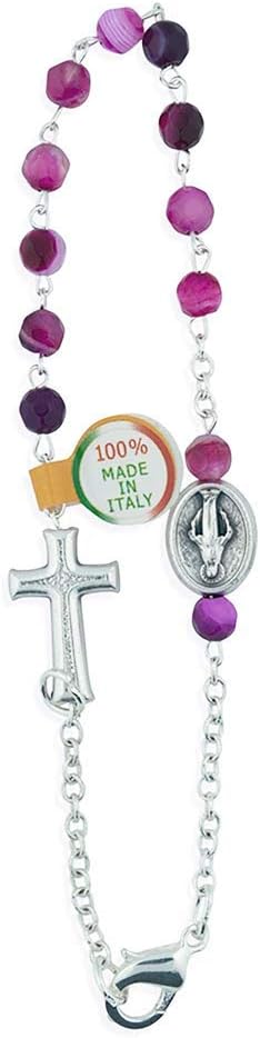 2Mm Rosary Bracelet with Brazilian Agate Beads | 6 Colors | Spiritual Uses | Christian Jewelry