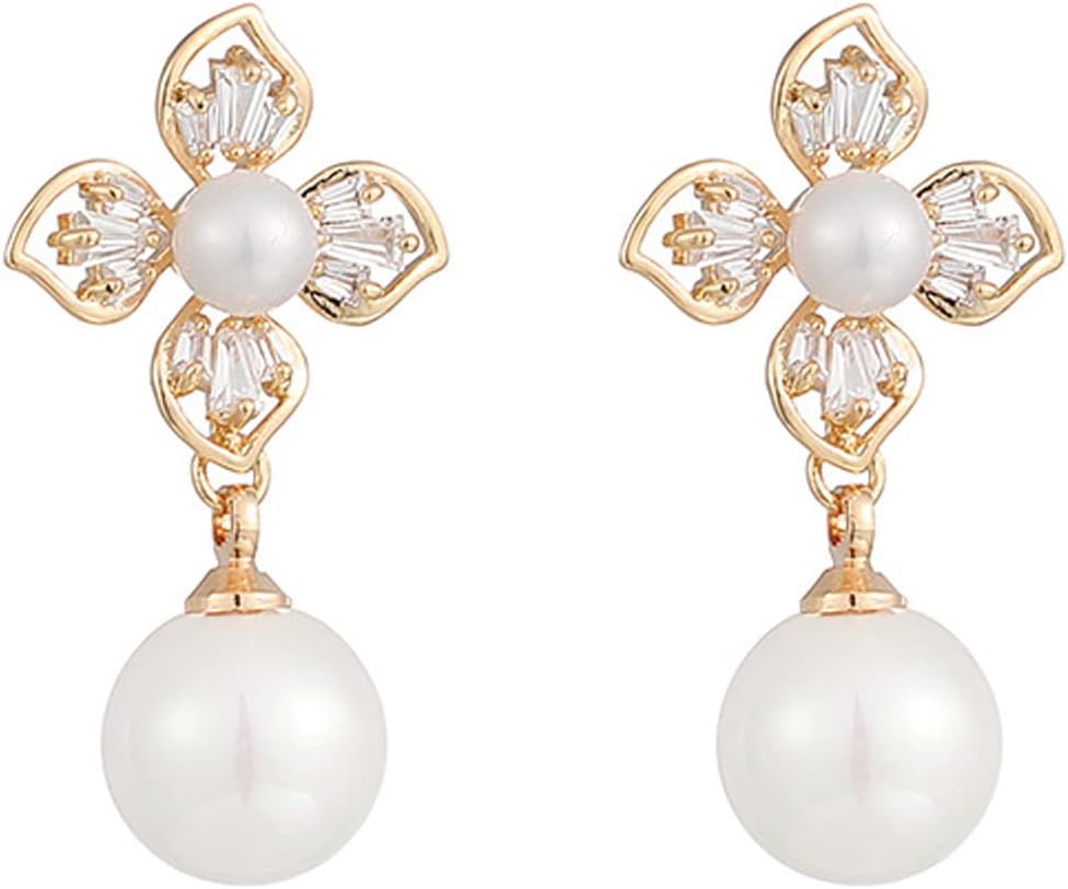 Black Vintage Pearl Drop Teardrop Chandelier Long Dangle Baroque Bohemian Earrings for Women in Gold