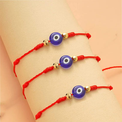 16 Set Evil Eye String Kabbalah Bracelets 7 Knots Bracelets Adjustable Hand-Woven Red Rope Cord Thread Braided Bracelet Protection Lucky Amulet Bracelet for Women Men
