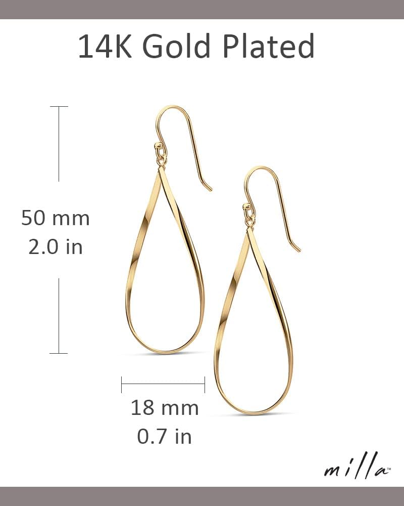 Teardrop Earrings - Designer Silver Statement Earrings or Gold Dangle Earrings for Women Trendy Upscale Dangly Earrings
