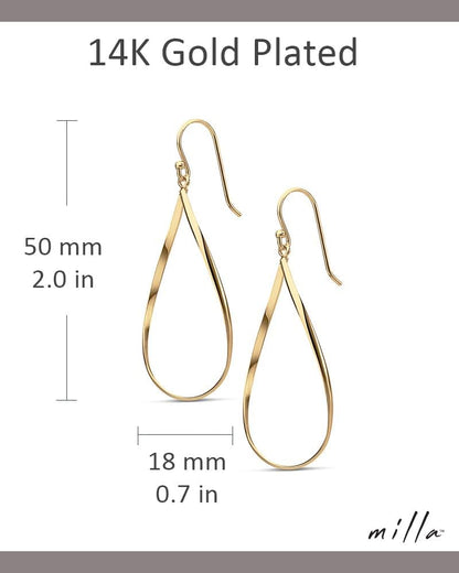Teardrop Earrings - Designer Silver Statement Earrings or Gold Dangle Earrings for Women Trendy Upscale Dangly Earrings