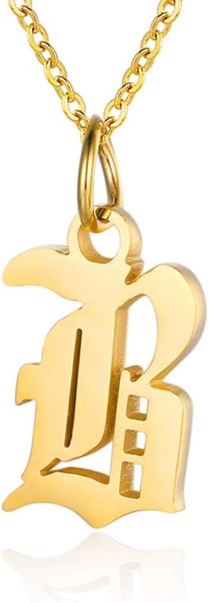 Letter Necklaces for Women Personalized Necklaces 18K Gold Plated Initial Pendant Old English Name Necklaces A-Z Bridesmaid Gift for Girls