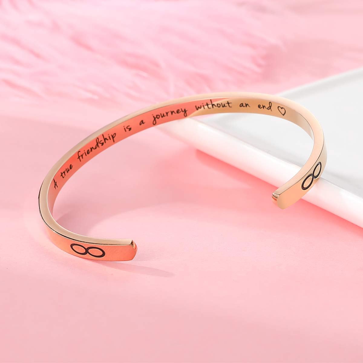 Friendship Bracelet Stainless Steel Bracelets for Women Girls, Friend Gifts Hidden Message Cuff Bracelets