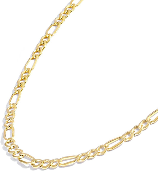 Gold Chain Necklace Collection - 14K Solid Yellow Gold Filled Figaro Chain Necklaces for Women and Men with Different Sizes (2.8Mm, 3.7Mm, 4.7Mm, 5.6Mm)