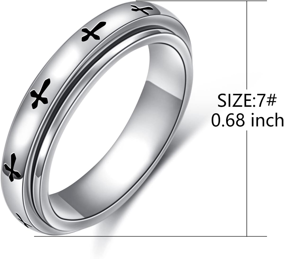 Spinner Rings for Anxiety,S925 Sterling Silver Fidget Anxiety Worry Relieving Boredom ADHD Autism Band Rings for Teen Girls