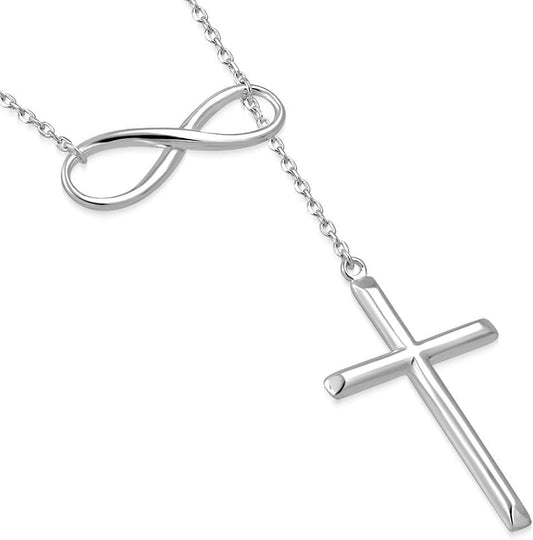925 Sterling Silver Infinitysilver Cross Necklaces for Women - Cross Pendants 3 Color Styles Religious Jewelry with Adjustable Chain - Top Gifting Idea