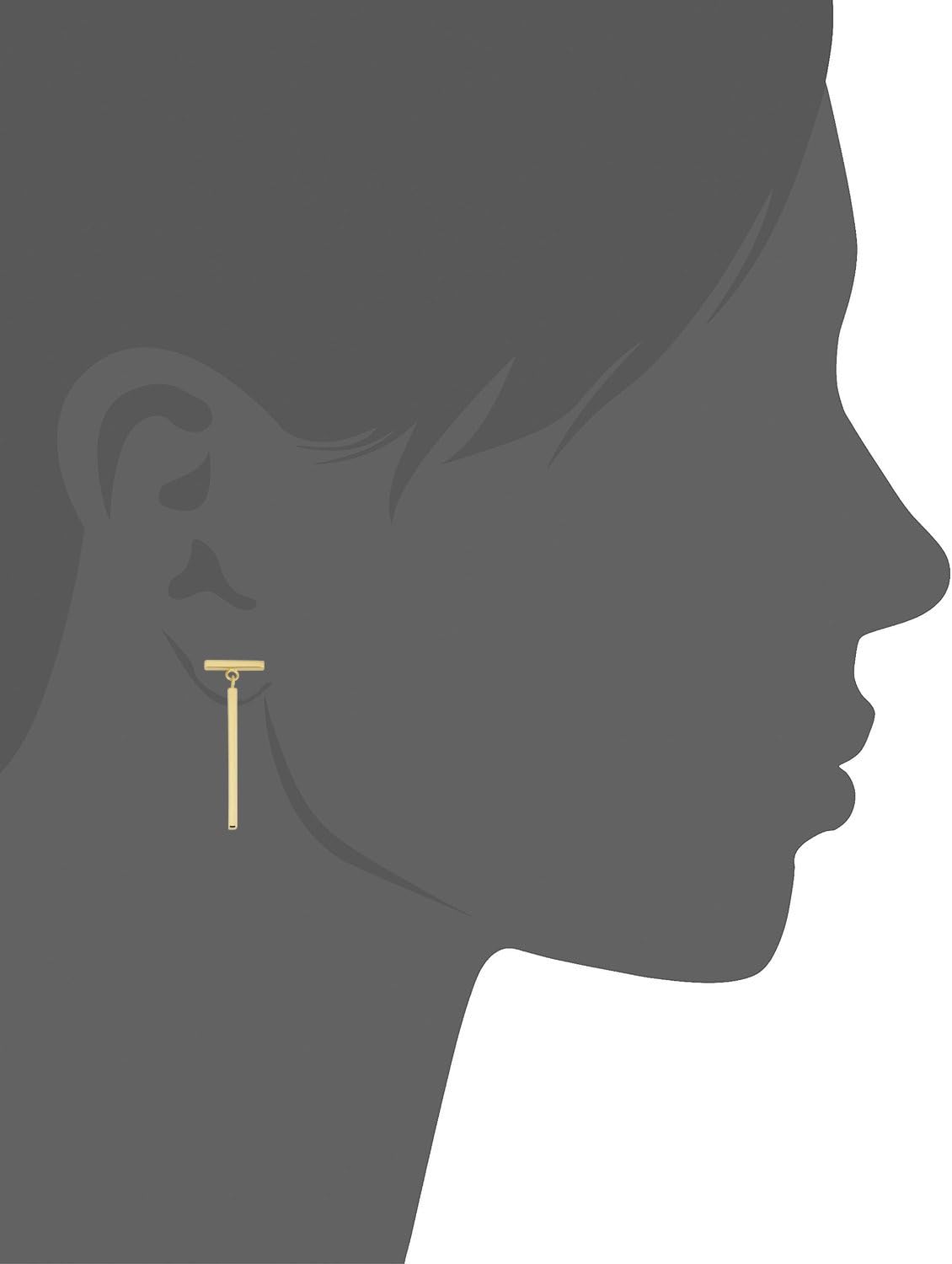 14K Gold T Bar Dangle Earrings (Yellow Gold or Rose Gold)
