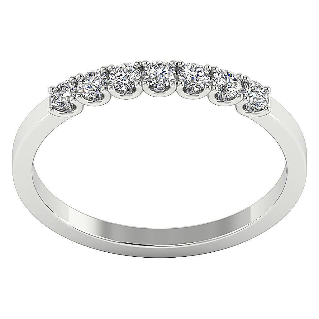 7 Stone Wedding Ring VVS F 0.40 Carat Lab Grown Diamond 14K Rose Gold Appraisal
