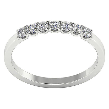 7 Stone Wedding Ring VVS F 0.40 Carat Lab Grown Diamond 14K Rose Gold Appraisal