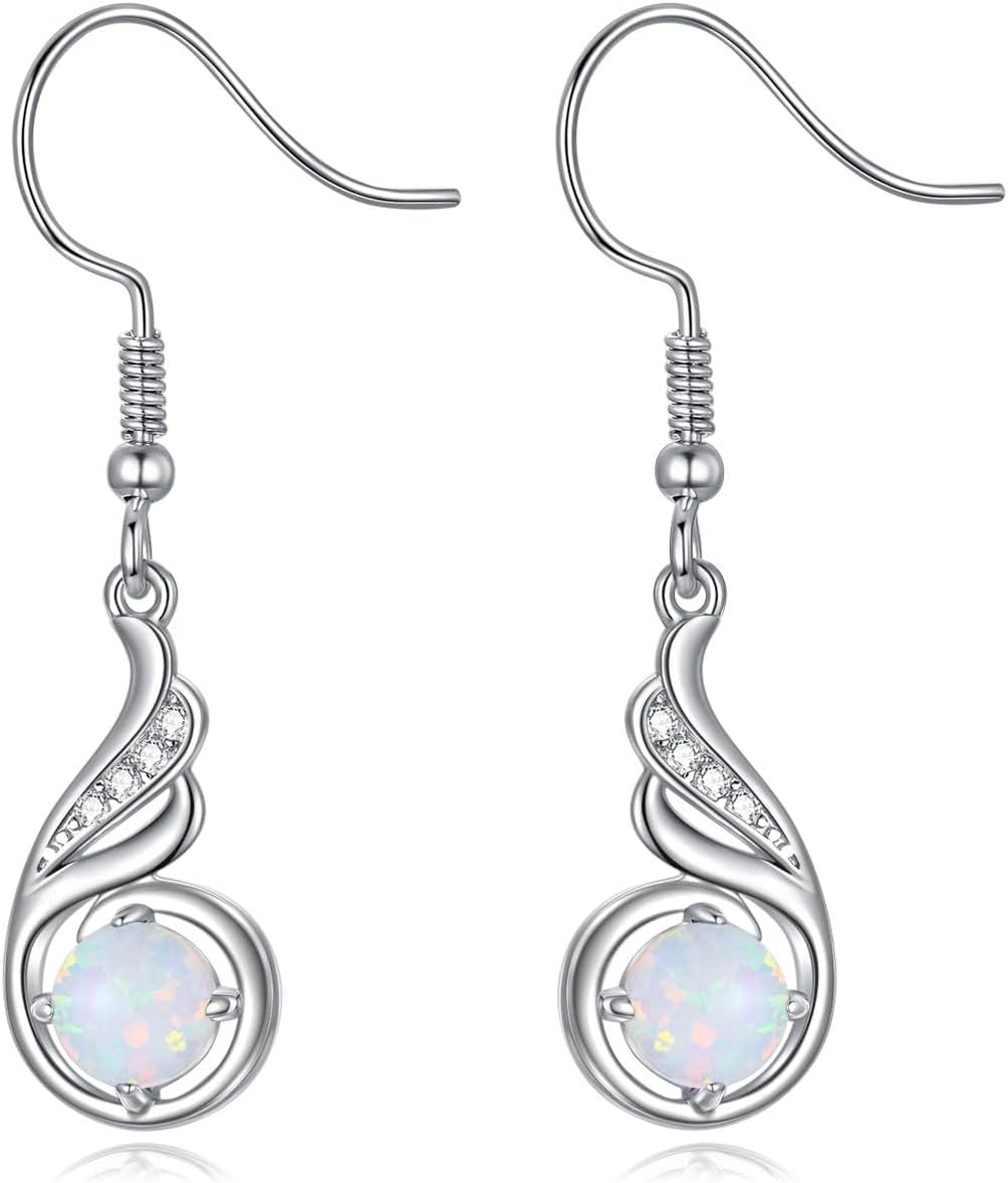 Phoenix Drop Earrings 925 Sterling Silver Dangle Dangly Dangling Earring Birthstone Jewelry Birthday Gift for Women Ladies