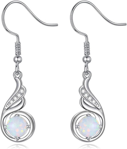 Phoenix Drop Earrings 925 Sterling Silver Dangle Dangly Dangling Earring Birthstone Jewelry Birthday Gift for Women Ladies