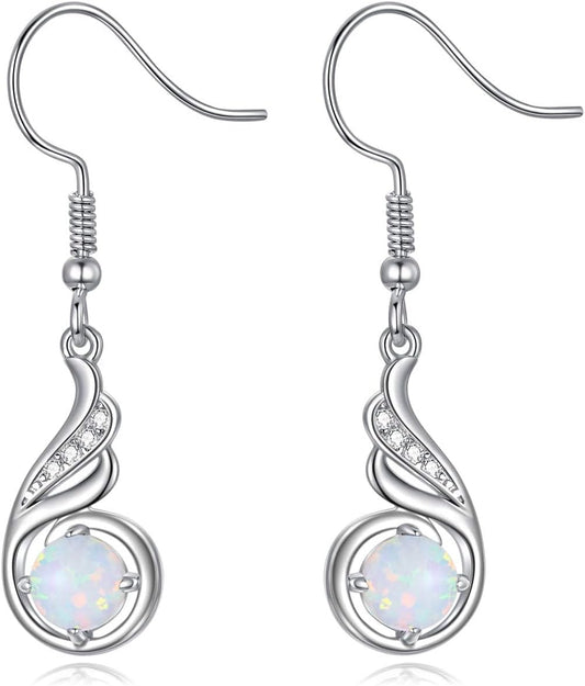 Phoenix Drop Earrings 925 Sterling Silver Dangle Dangly Dangling Earring Birthstone Jewelry Birthday Gift for Women Ladies